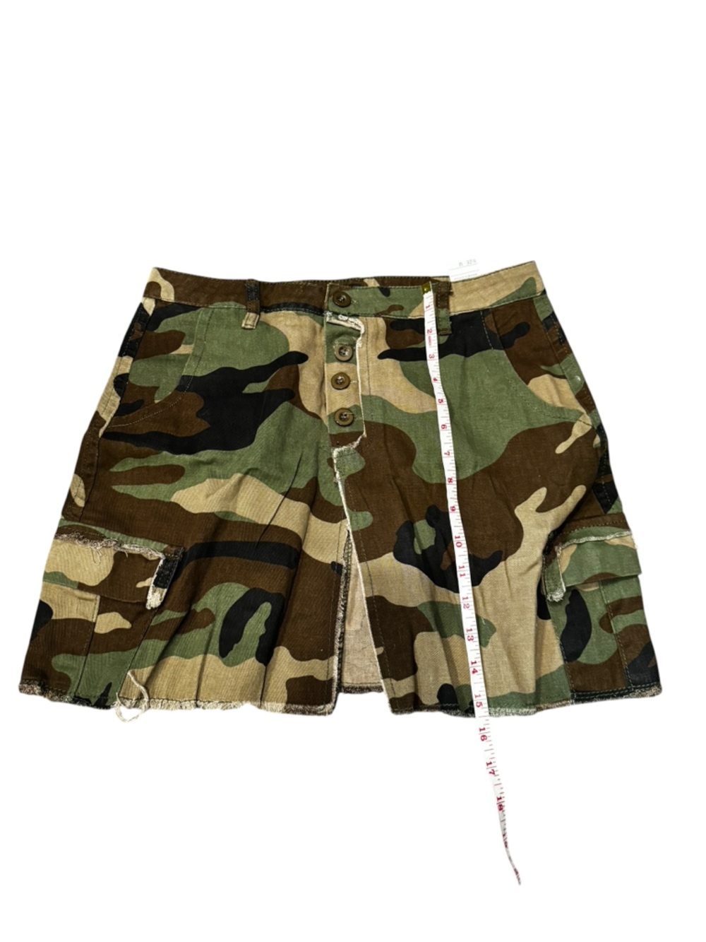 Camo Cargo Mini Skirt High Slit Utility Pocket Y2K Streetwear Festival Size M - Picture 6 of 7